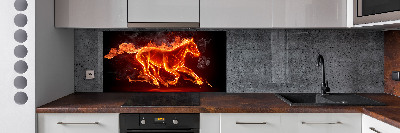Panel do kuchni Koń w płomieniach