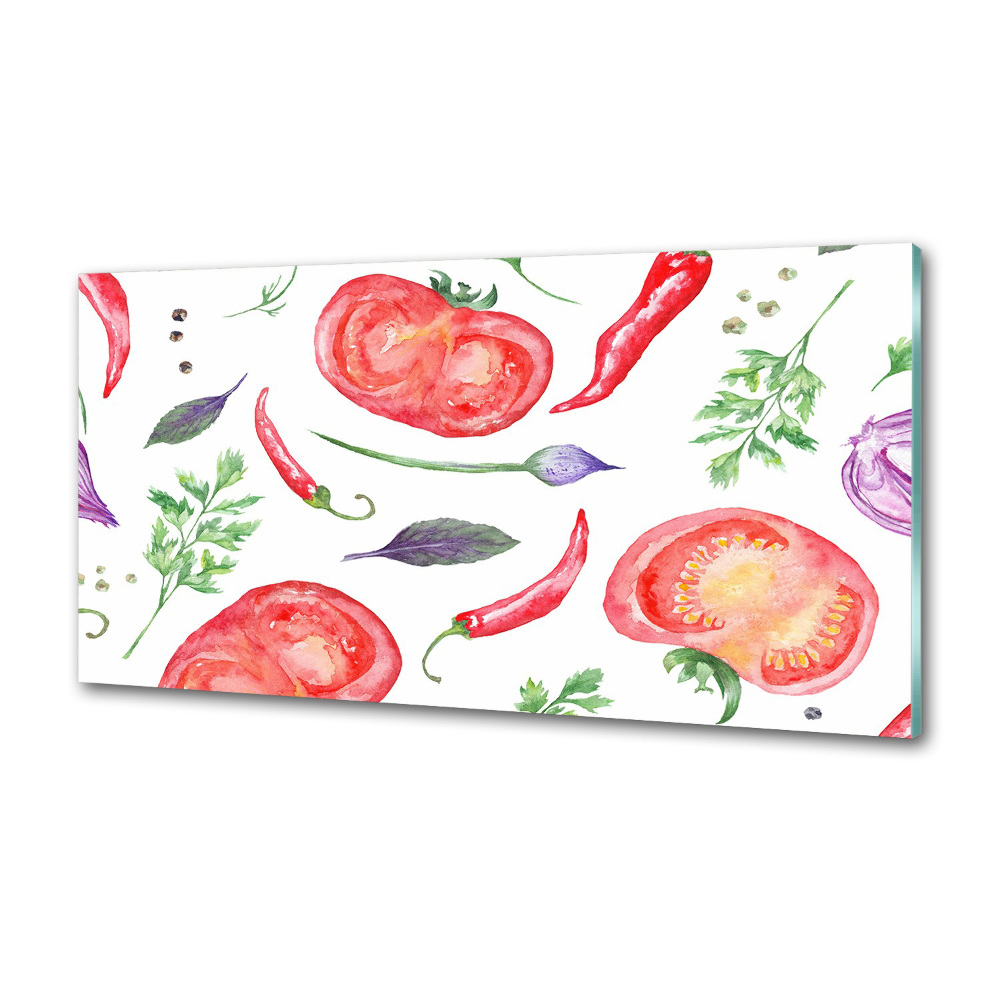 Panel lacobel Pomidor i przyprawy