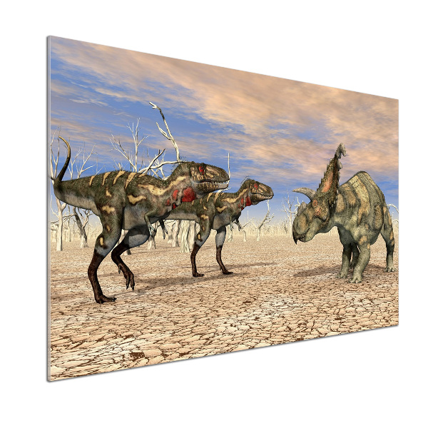 Panel między meble w kuchni Dinozaury