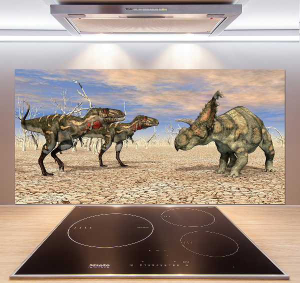 Panel między meble w kuchni Dinozaury