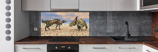 Panel między meble w kuchni Dinozaury