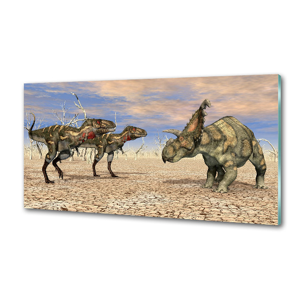 Panel między meble w kuchni Dinozaury