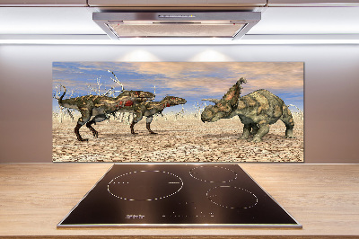 Panel między meble w kuchni Dinozaury