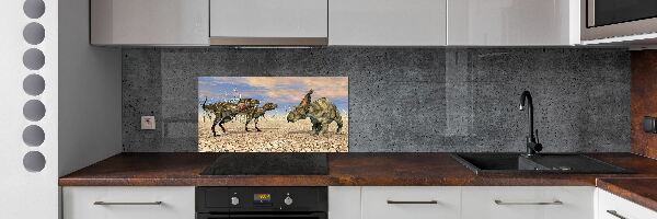 Panel między meble w kuchni Dinozaury