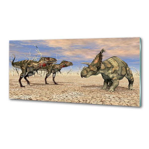 Panel między meble w kuchni Dinozaury
