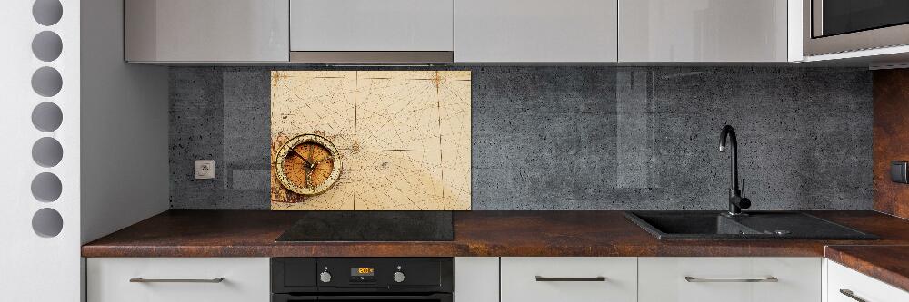 Panel do kuchni Kompas na mapie