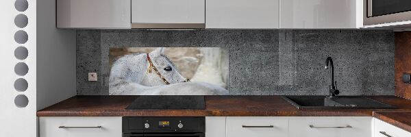 Panel do kuchni Biały koń arabski