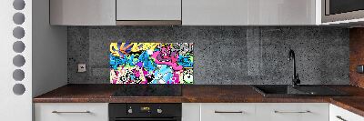 Panel między meble w kuchni Graffiti