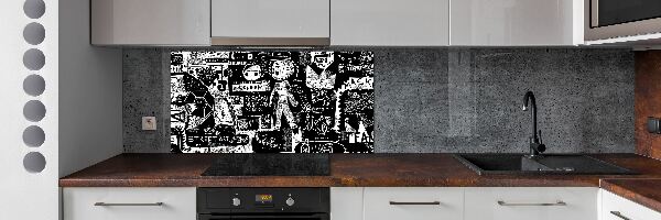 Panel między meble w kuchni Graffiti