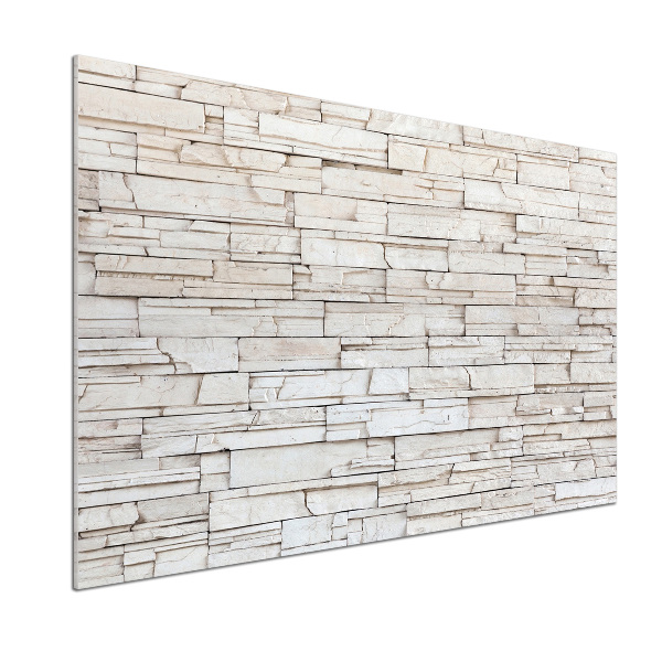 Panel lacobel Biała ściana kamień
