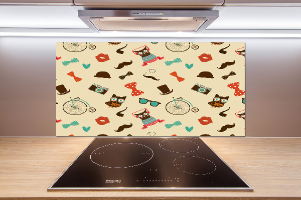 Panel do kuchni Hipsterskie sowy