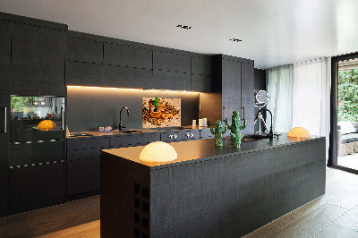 Panel lacobel Ziarna kawy i kubek