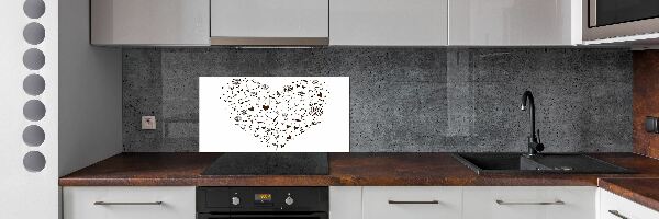 Panel szklany do kuchni Serce