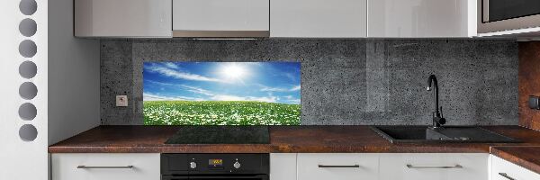 Panel szklany do kuchni Łąka
