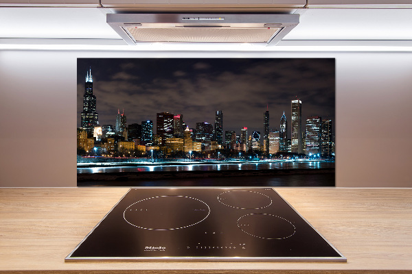 Panel dekor szkło Chicago nocą