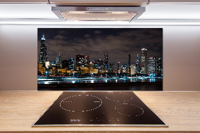 Panel dekor szkło Chicago nocą