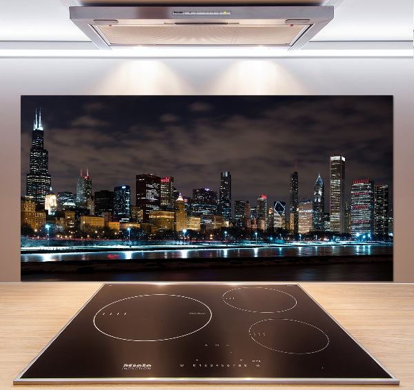 Panel dekor szkło Chicago nocą