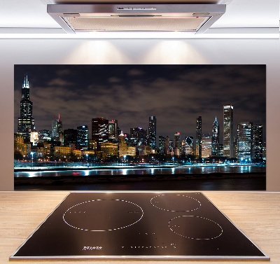 Panel dekor szkło Chicago nocą