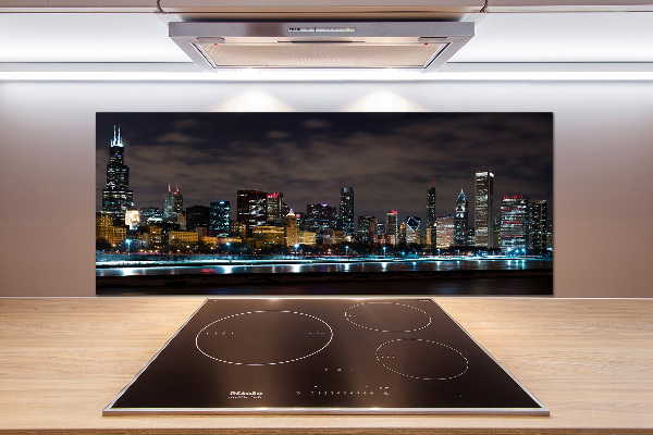 Panel dekor szkło Chicago nocą