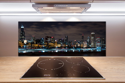 Panel dekor szkło Chicago nocą