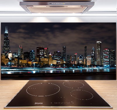 Panel dekor szkło Chicago nocą