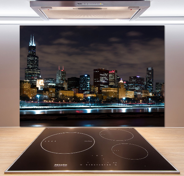 Panel dekor szkło Chicago nocą
