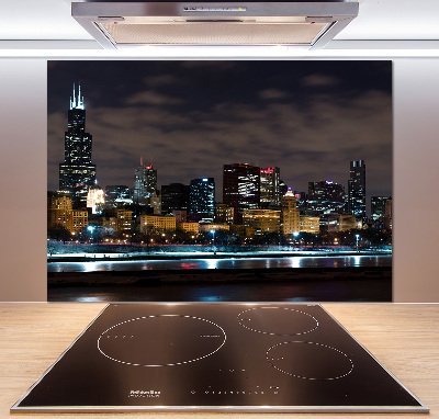 Panel dekor szkło Chicago nocą