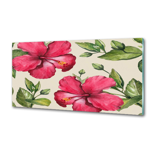 Panel do kuchni Różowy hibiskus