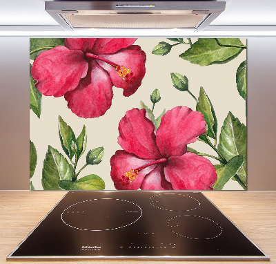 Panel do kuchni Różowy hibiskus