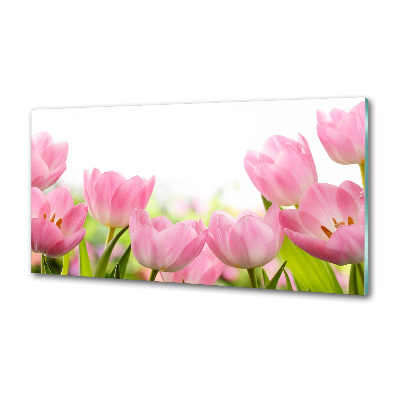 Panel do kuchni Różowe tulipany