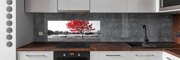 Panel do kuchni Czerwone drzewo
