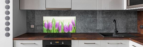 Panel do kuchni Fioletowe tulipany
