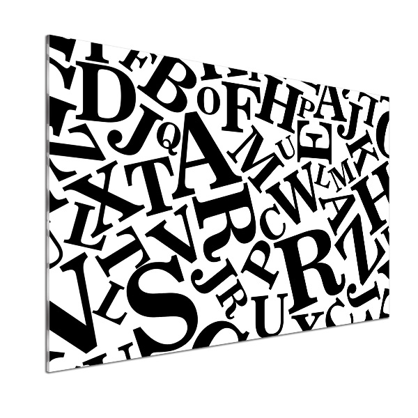 Panel szklany do kuchni Alfabet
