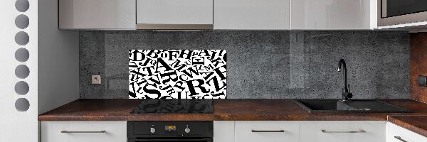 Panel szklany do kuchni Alfabet
