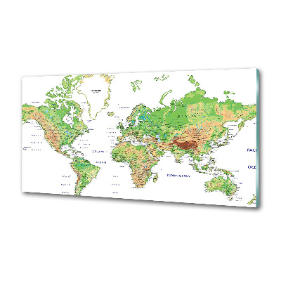Panel dekor szkło Mapa świata