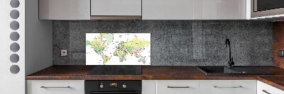 Panel dekor szkło Mapa świata
