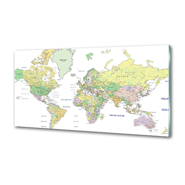 Panel dekor szkło Mapa świata