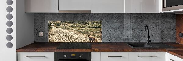 Panel do kuchni Dwa psy na wzgórzu