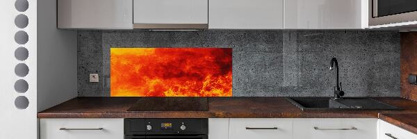 Panel między meble w kuchni Płomienie