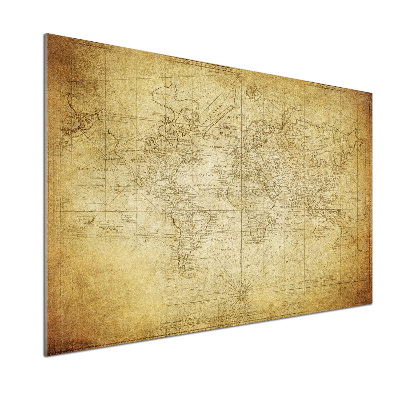 Panel do kuchni Stara mapa świata