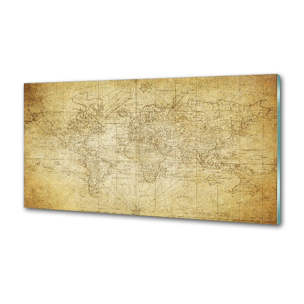 Panel do kuchni Stara mapa świata