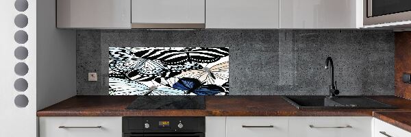 Panel do kuchni Motyle i kwiaty