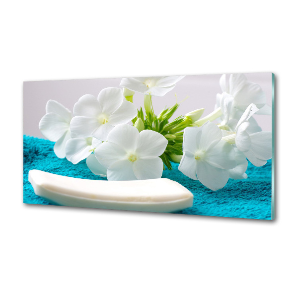 Panel do kuchni Białe kwiaty spa