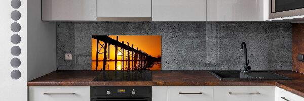 Panel do kuchni Most zachód słońca