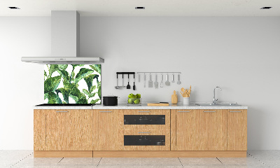 Panel szklany do kuchni Liście