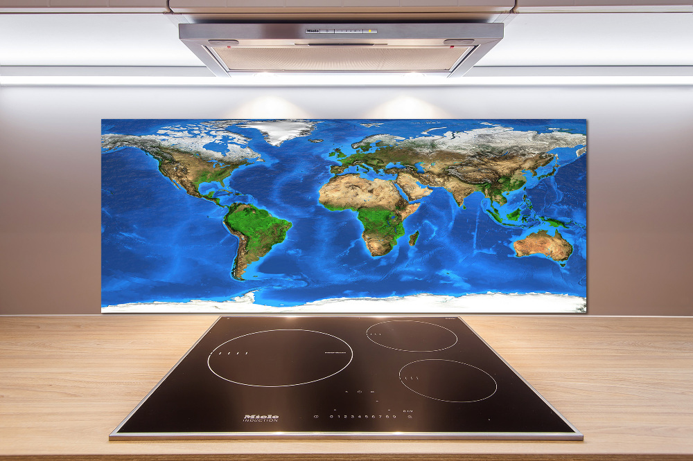 Panel dekor szkło Mapa świata