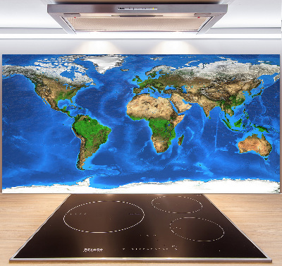 Panel dekor szkło Mapa świata