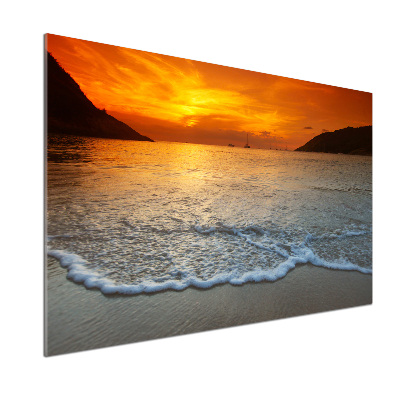 Panel lacobel Zachód słońca morze