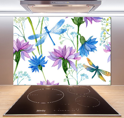 Panel do kuchni Kwiaty i ważki