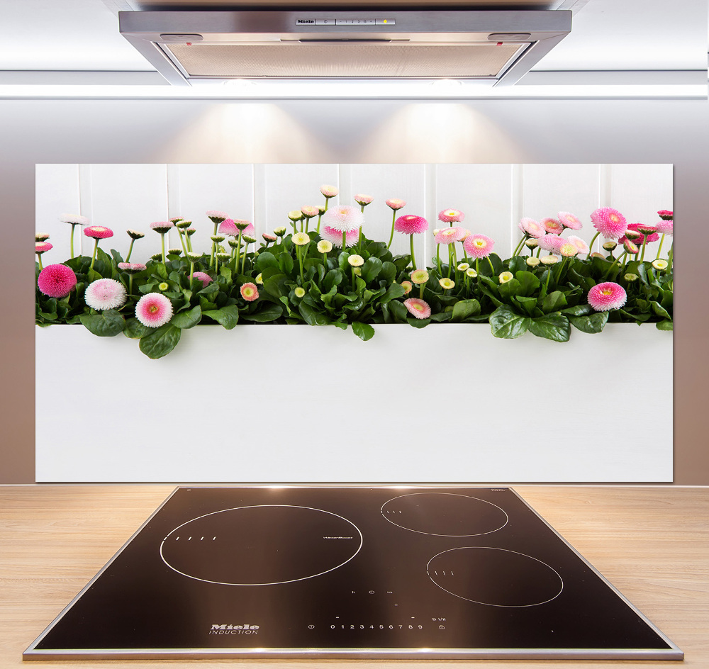 Panel do kuchni Różowe stokrotki